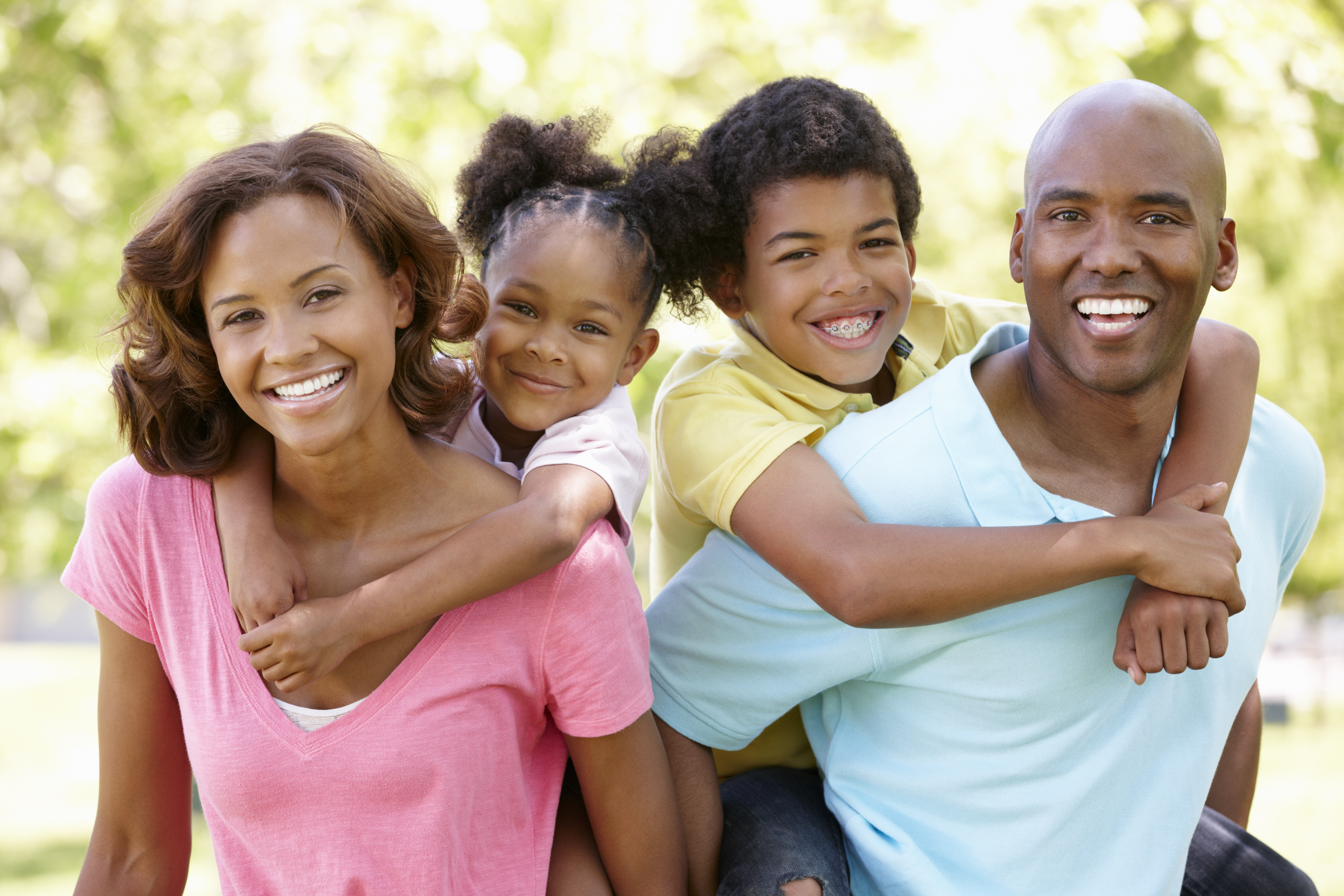 Family portrait in park
